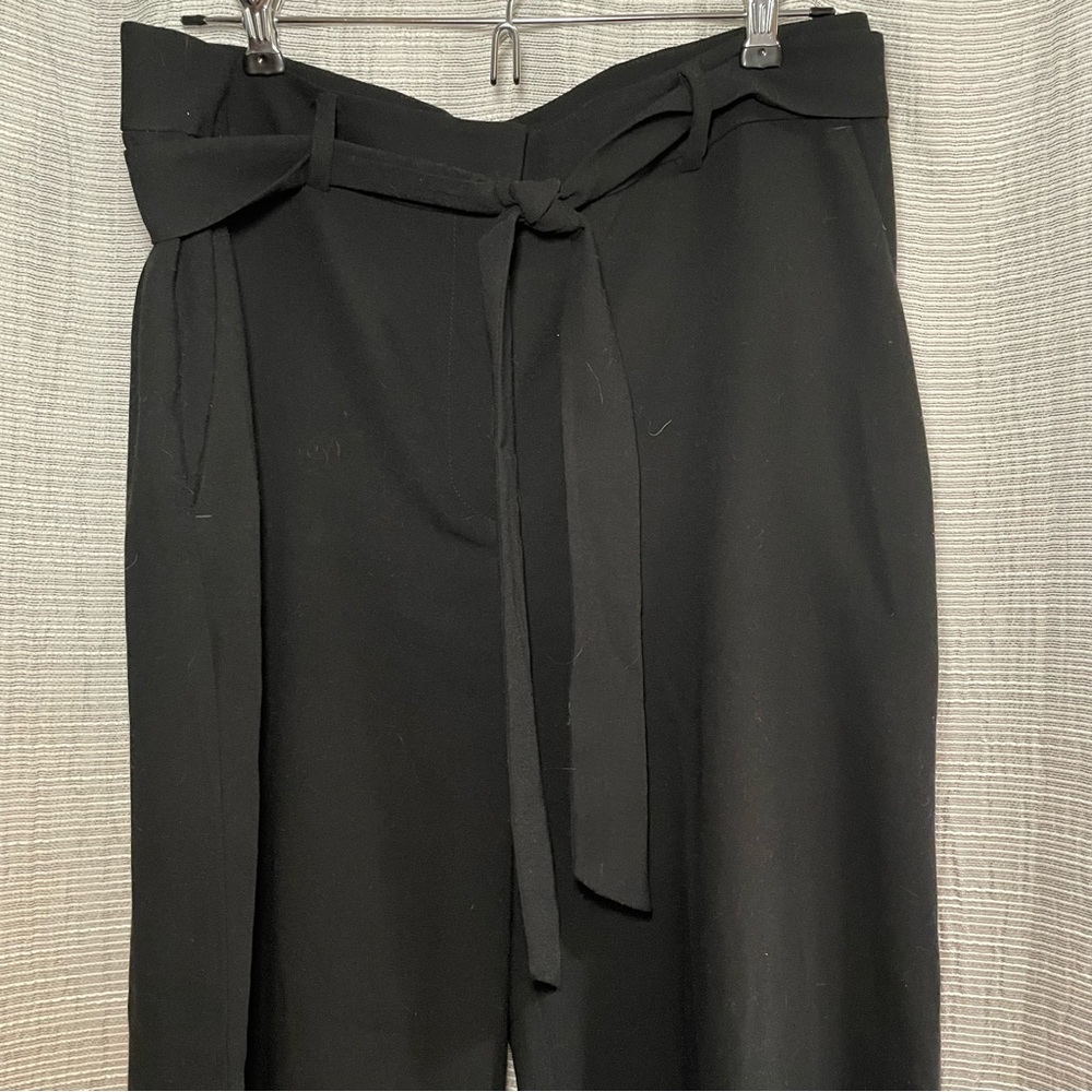 Black wide leg, paper bag waist pants